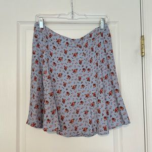 Reformation Blue Floral Mini Skirt